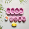 1pc 4-Cavity Silicone Oval Massage Spa Soap Mold -