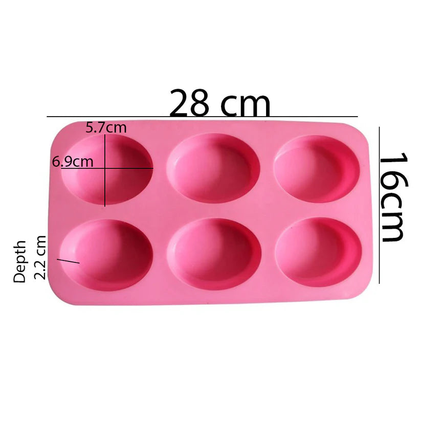 Oval Shape Silicone Mold Rectangle 6 Cavity