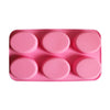 Oval Shape Silicone Mold Rectangle 6 Cavity