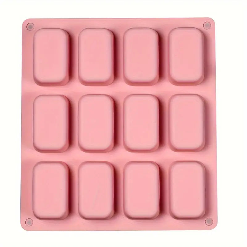 12 Compartment Rectangular Soap Mold ( 1pc 9.25*8.35inch )