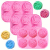 Pack Silicone Rose Flower Baking Molds, 6-Cavity