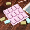 12 Compartment Rectangular Soap Mold ( 1pc 9.25*8.35inch )